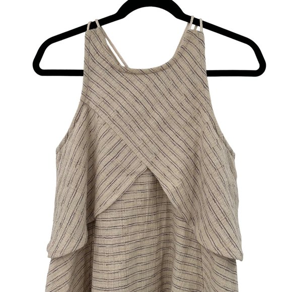 Free People Novelty Sapphire Striped Strappy Racerback Rope Textured Flare Dress - Picture 2 of 5